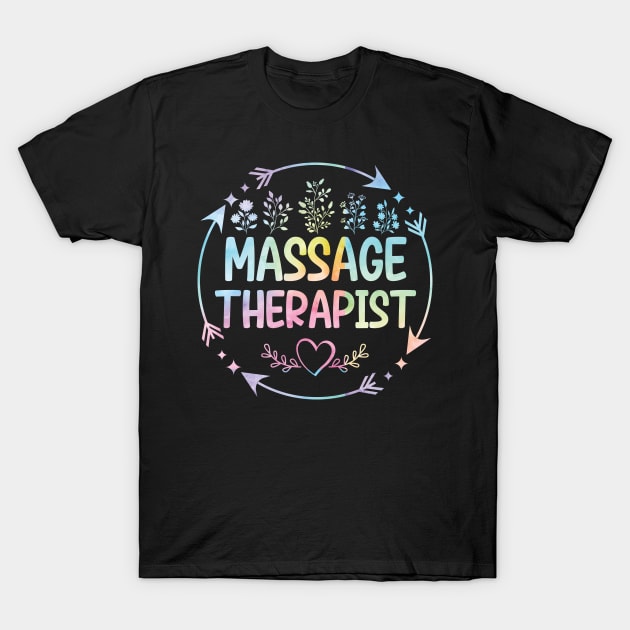 Massage Therapist cute floral watercolor T-Shirt by ARTBYHM